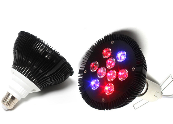 Aluminum 27W PAR38 DIY Indoor Grow Box , Long Lasting 9LEDs E26 E27 Plant Grow Bulbs